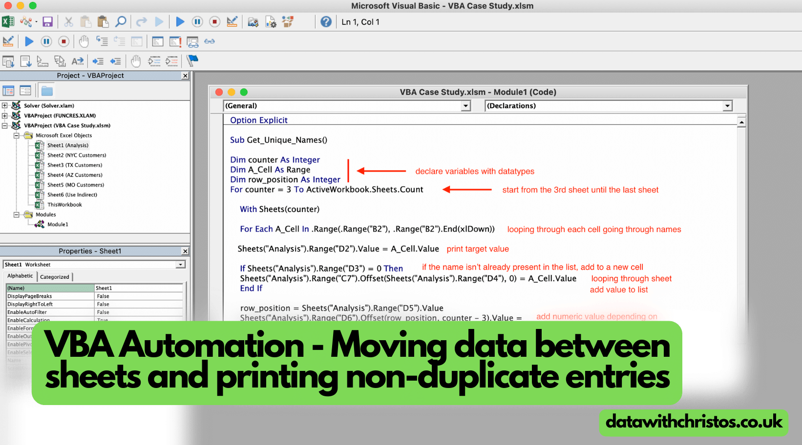 [VBA] Move data and print non-duplicate entries